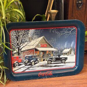 Coca-Cola® "The Gathering Place" Metal Serving Tray, 13" x 17.5", Vintage 1995